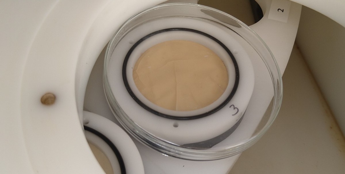 One of the nicely coloured filters shows that dust collection went very well One of the nicely coloured filters shows that dust collection went very well