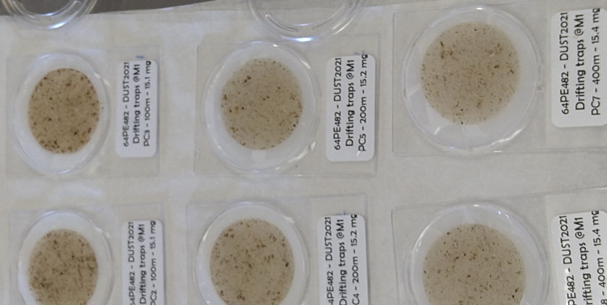 Filters of the material collected at three different depths Filters of the material collected at three different depths