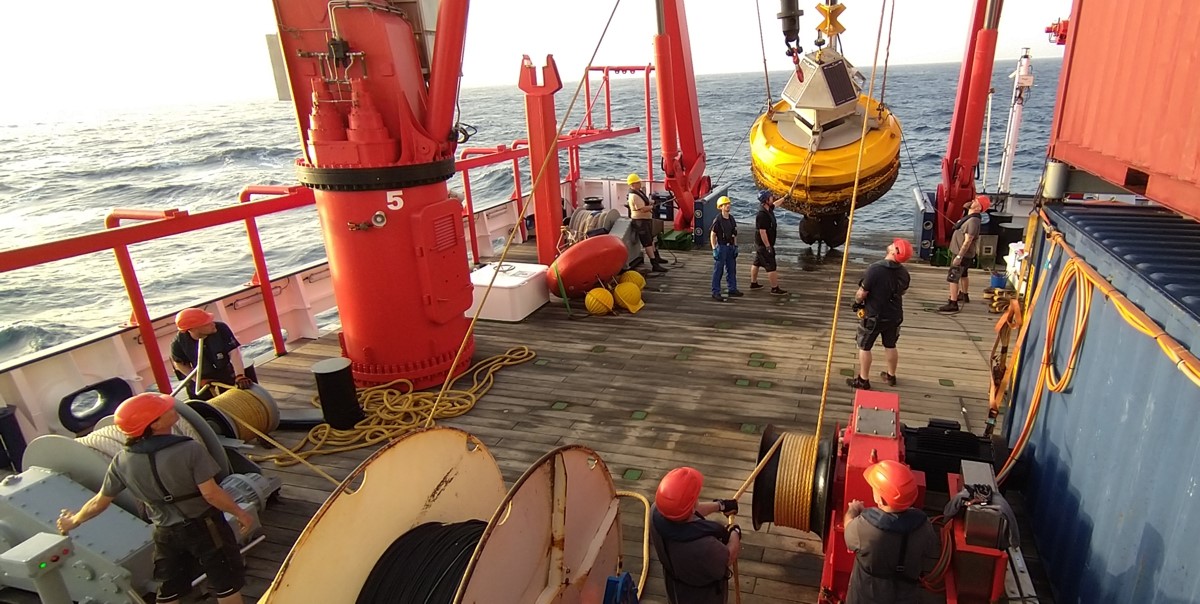 The result of excellent teamwork; the buoy has been recovered safely The result of excellent teamwork; the buoy has been recovered safely